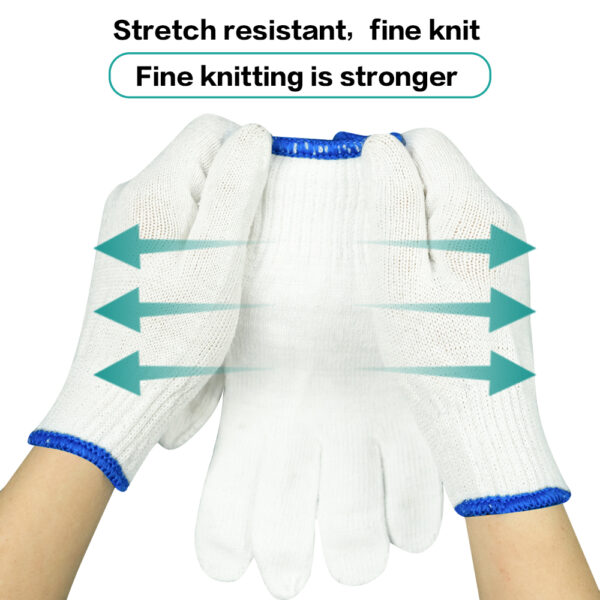 Protective Gloves Wholesale White Cotton Glove Construction Safety Gardening Work Gloves - 图片 4